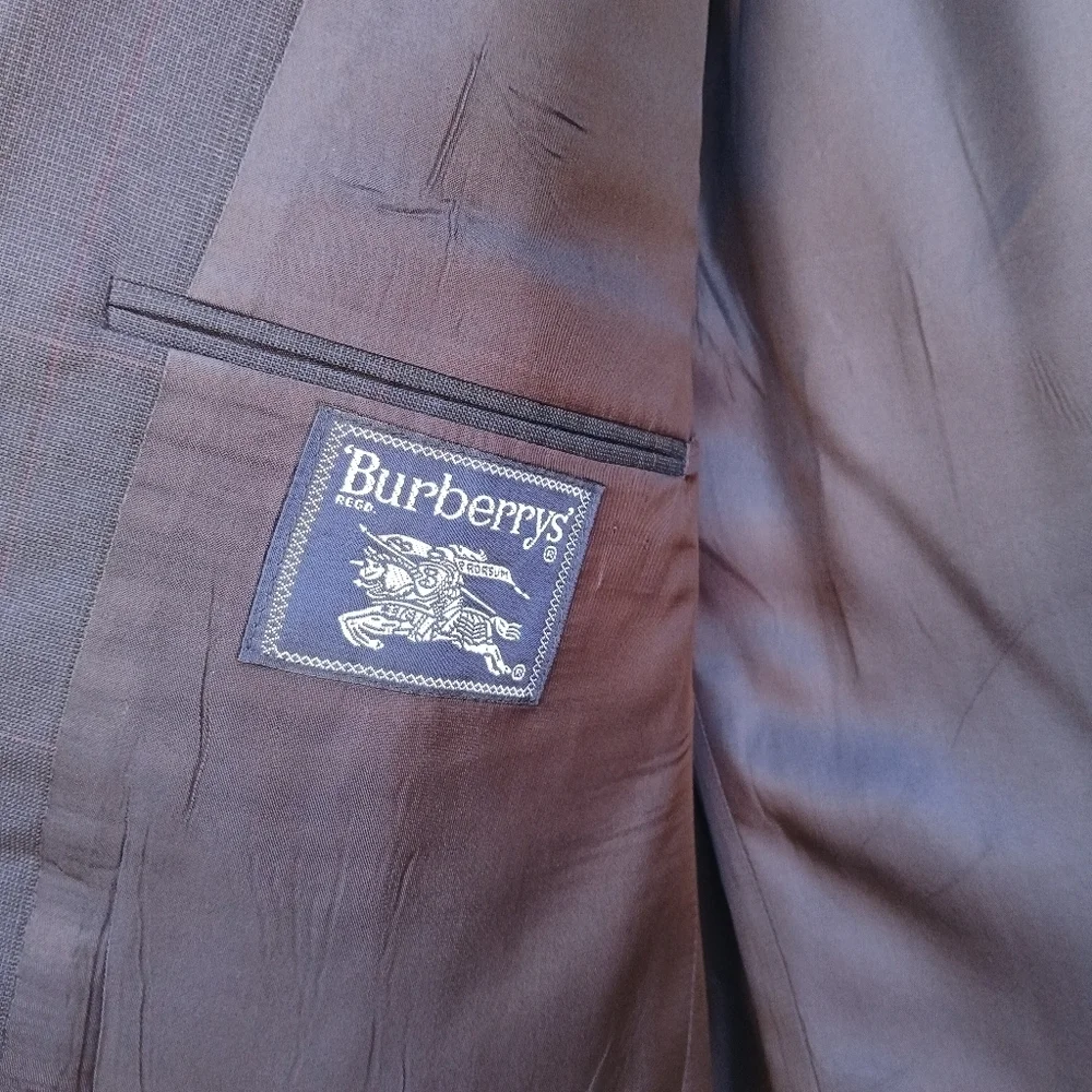 Vintage Burberrys' Wool Sport Coat Navy